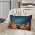 thumbnail image 5 of Picia Celestial Stag Cosmic Glow Pattern Plush Pillow Case – Soft and Cozy Cushion Cover, Hypoallergenic Throw Pillow Case for Home Decor-14"x20", 5 of 6