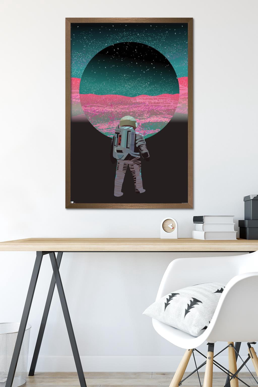 Abstract Astronaut Wall Poster, 22.375" x 34" Framed
