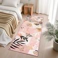 thumbnail image 4 of Joyfy Soft Floral Washable Runner Rug 2'x6' Non-Slip Kitchen Carpet with Rubber Backing for Entryway, Laundry, Bedroom, Indoor Use (Pink), 4 of 7