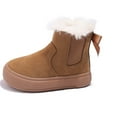thumbnail image 5 of Comfy Girls' Fuzzy Ankle Boots Fleece Lined Slip-On Boots Soft Sole Thicken Flatform Comfortable Footwear Fashion Footwear Fleece Lined Thermal Footwear Fashion Shoes, 5 of 10
