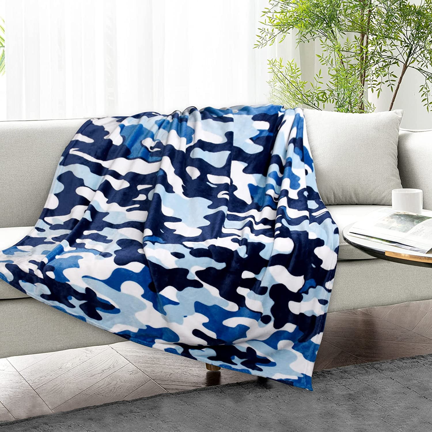 Royal Blue Warm Throw Blanket  Double Side Reversible – Milano