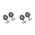 thumbnail image 1 of Wosthever 1 Pair Peacock Double Metal Clothes Towel Bag Hook Hanger Wall DIY Plata 2Conjunto, 1 of 6