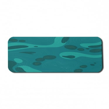 Nautical Computer Mouse Pad, Doodle Style School of Fish in Abstract Ocean Aquarium Animals Simplistic Design, Rectangle Non-Slip Rubber Mousepad Large, 31" x 12", Multicolor, by Ambesonne