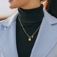thumbnail image 4 of Everly Women's Yellow Silver Lock and Key Necklace and Bracelet Set - 20 in + 7.5 in, 4 of 9