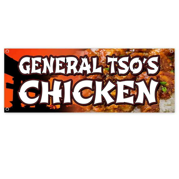 General Tsos Chicken 13 oz Vinyl Banner With Metal Grommets