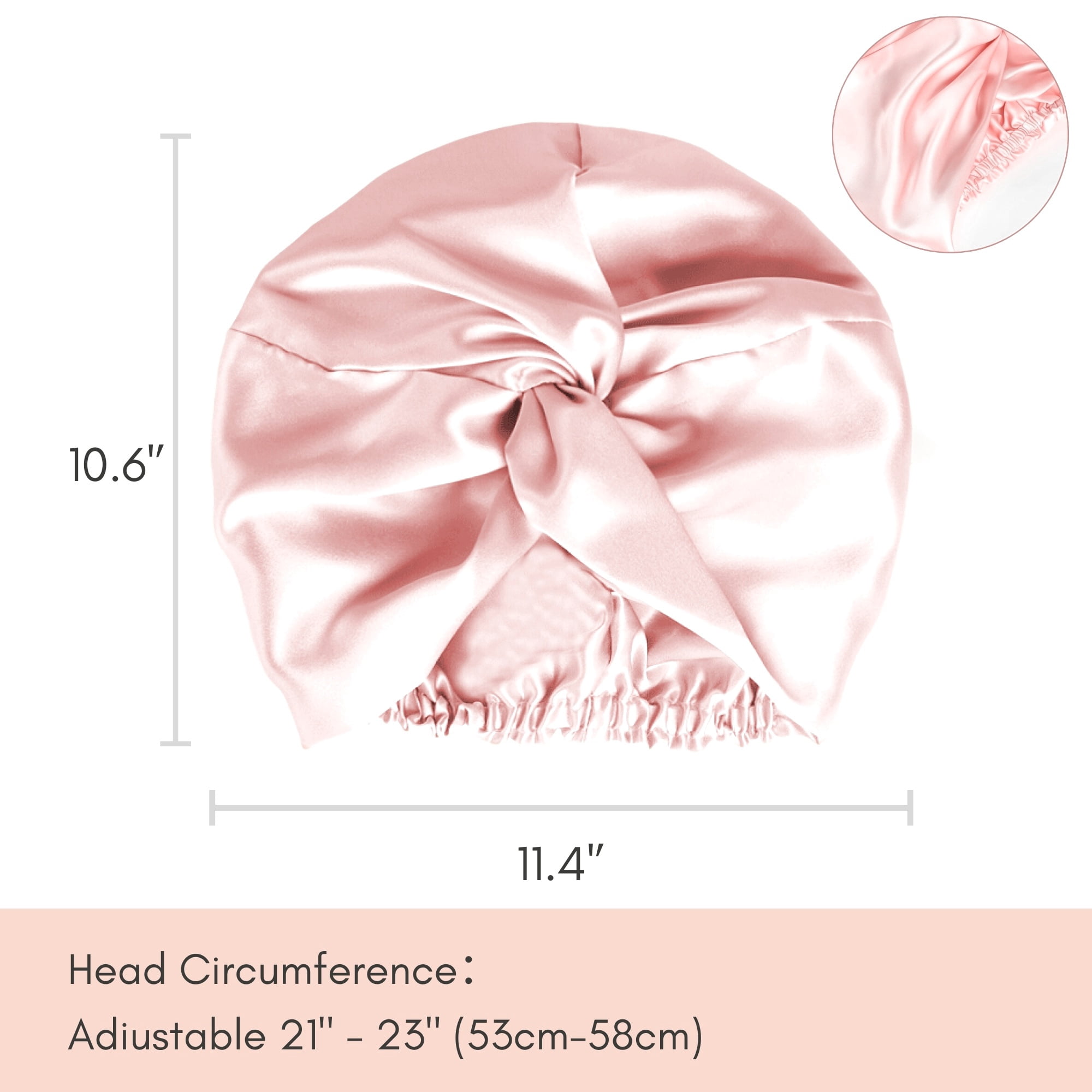 SusanSilk Premium Double-Layered Mulberry Silk Bonnet Cap with Twist Flower Design