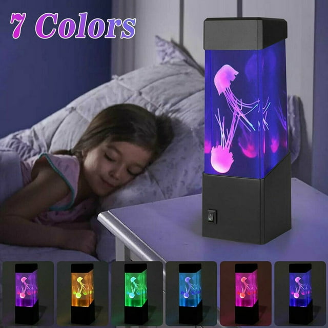 QJUHUNG Lampe Méduse Lumière Lave Aquarium DEL Éclairage Multicolore Veilleuse d'Ambiance