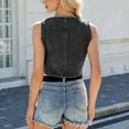 thumbnail image 6 of Tauxra Womens Fashion Sweaters,Women's Denim Vest, Washed V Neck Sleeveless Casual Summer Top, 6 of 7