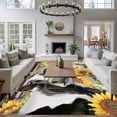 thumbnail image 4 of Retro Farmhouse Flower Area Rug 6x9 Washable Rug Non Slip Yellow Sunflowers Cow Barn Doors Brown Large Area Rug Soft Stainresistant Indoor Floor Carpet for Living Room Bedroom Home Office Dining Room, 4 of 8
