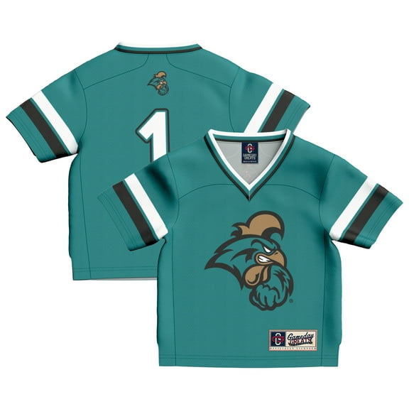 Toddler GameDay Greats #1 Teal Coastal Carolina Chanticleers Collegiate Football Fashion Jersey
