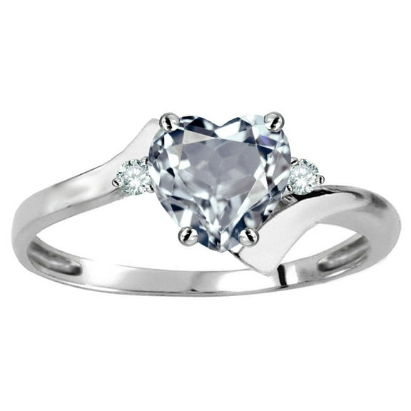 Original Star K� Heart Shape 6mm Genuine Aquamarine bypass Ring
