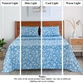 thumbnail image 6 of Lux Decor King Microfiber Bed Sheets - 4 Piece Floral Sheet Set, Soft Breathable Bedding, Wrinlkle Resistant, OEKO-TEX Certified, Blue, 6 of 10