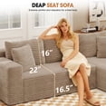 thumbnail image 4 of Aukfa 95" Cloud Sectional Couch, Modular L Shaped Boneless Sofa with Right Facing Chaise&2 Storage Pockets, Camel, 4 of 8