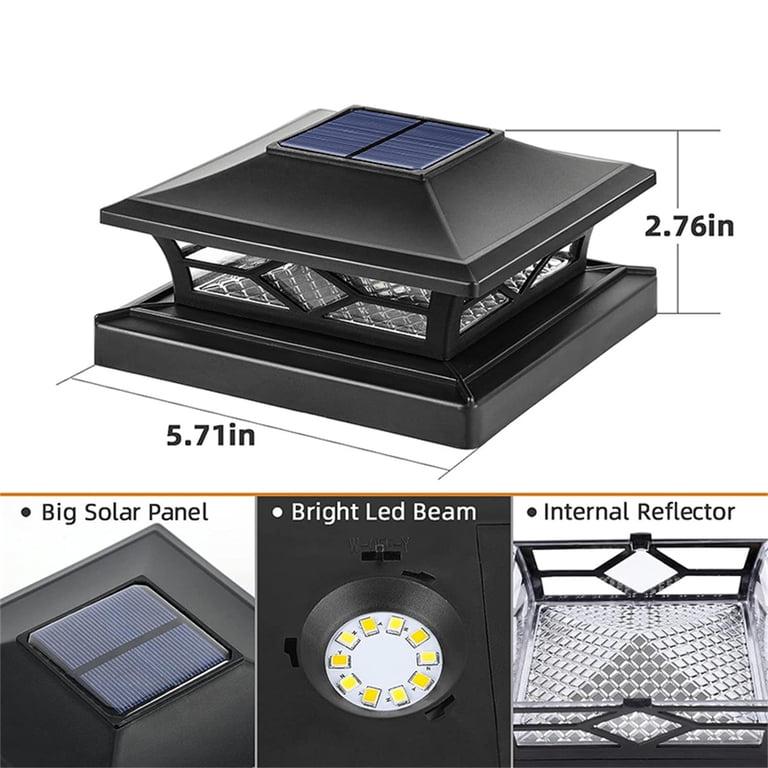 Solar Post Cap Lights, 2-Pack Dual Color Mode photo 7
