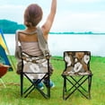 thumbnail image 5 of 600D Oxford Camping Chair Portable Foldable Chair Supports 220 lbs for Picnic, Fishing, Backpacking Camouflage White Flowers, 5 of 8