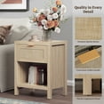 thumbnail image 4 of Surmoby Rattan Nightstand Set of 2,Farmhouse Bedside Tables Night Stands with Drawer and Storage Shelf,Boho Side Tables for Living Room,Bedroom,Light Oak, 4 of 11