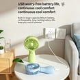 thumbnail image 5 of BESEW7 Portable Handheld Fan Rechargeable, Mini Desk Fan with 3 Speeds for Home Outdoor Beach Walking Travel Birthday Gifts for Women Green, 5 of 9