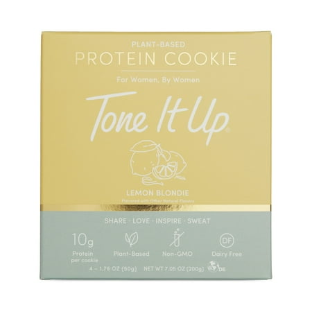 Tone It Up Plant Based Protein Cookies, Lemon Blondie, 10g Protein, 4 Count