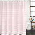 thumbnail image 3 of Farmhouse Pink White Striped Waterproof Fabric Shower Curtain,Modern Stripes Waterproof Fabric Shower Curtain for Bathroom Curtains Bathtubs Hotel Washable Shower Curtains with 12 Hooks Small 36x72in, 3 of 8