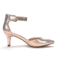 thumbnail image 4 of Dream Pairs Women's Ankle Strap Pump Dress Shoes Fashion Low Heel Pointed Toe Pump Shoes LOWPOINTED CHAMPAGNE Size 11, 4 of 5
