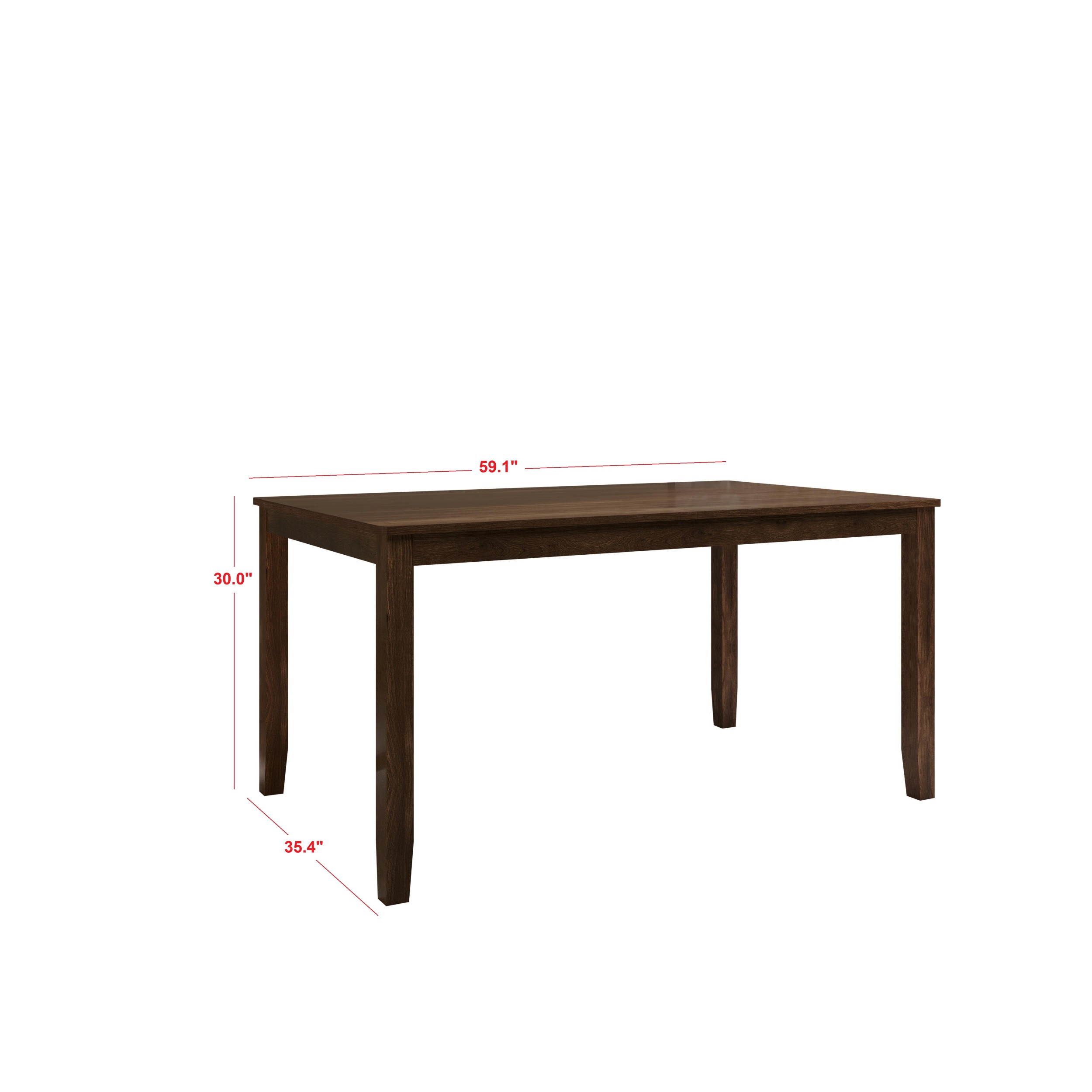 Home Design Ouray Dining Table, Brown - Wood Grain Embossed, Rectangular Table with Split Top, Sturdy Construction