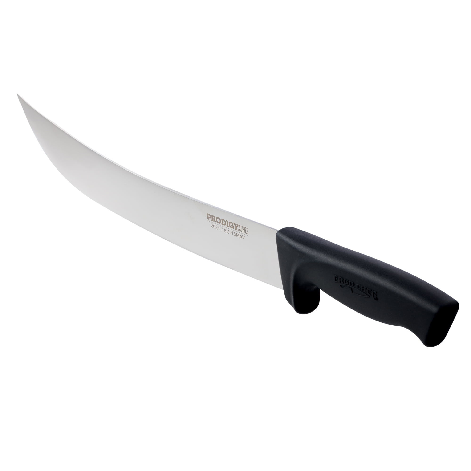 Ergo Chef Prodigy Series 12" Cimeter Curved High Carbon Stainless Steel Blade - Breaking Knife - Butcher's Meat Knife, Ergonomic Non-Slip Handle