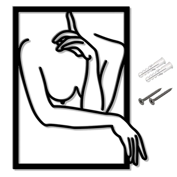 Ounissouiy Metal pared arte marco decoración cuerpo femenino alambre abstracto mujeres forma decoración dormitorio baño comedor café regalo Decoración del hogar Ounissouiy HA062450-00B