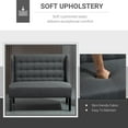 thumbnail image 4 of HOMCOM Linen Fabric Upholstery Double Sofa Tufted Loveseat Armless Couch Living Room Furniture with Wood Legs, 4 of 8