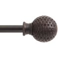thumbnail image 3 of Kenney Woven Ball Standard Decorative Curtain Rod - Adjustable Metal, Hardware Included - 48-86", Weathered Brown, 3 of 4