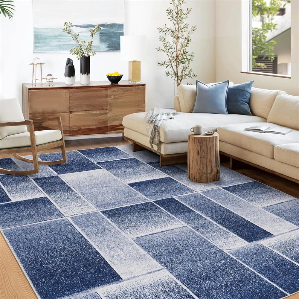 Modern Geometric Patchwork Area Rug, 2×6/5x7/ 8×10/9×12/ 10×13ft Large Rugs for Living Room, Collection Indoor Rugs for Bedroom, Throw Carpet Floor Decor for Entryway Dining Room Office Nursery