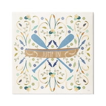 Stupell Industries Jump In Botanical Patterned Canoe Boat Crossed Ores Graphic Art Gallery Wrapped Canvas Print Wall Art, Design by Veronique Charron