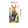 thumbnail image 3 of Easter Door Curtain Decorations, Spring Holiday Door Cover, Bunny Rabbit Party Door Hanging, Festive Easter Decor for Home Classroom Office, Polyester Door Banner with Colorful Easter Egg Design, 3 of 7