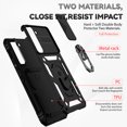 thumbnail image 2 of Heavy Duty Armor Case for Samsung Galaxy S23 Plus, Rugged PC Soft TPU Military Grade Shockproof Metal Magnetic Car Mount Shockproof Cover with Camera Lens Sliding Ring Holder Bracket Case,Black, 2 of 8