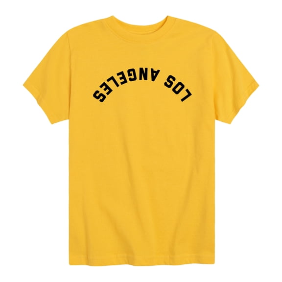 Instant Message - Los Angeles Black Upside Down - Youth Boys Short Sleeve Graphic T-Shirt