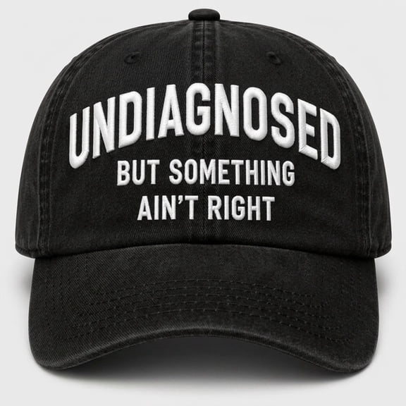 Funny Trucker Hat Sarcastic Washed, Undiagnosed But Everyones Pretty Sure Embroidery Cotton Baseball Cap, Vintage Dad Hat for Men Women(xw)
