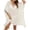 White, variant on Xuhomer Summer Cover Ups for Women Short Sleeve Crew Neck Drawstring Loose Tassel Cover Up Bikini Swimsuits Bathing Suits Flowy Beach Sunscreen Cover Swimsuit Cover-up Dress Black Free Size