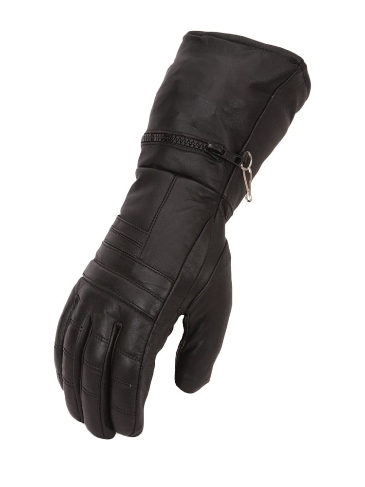 Milwaukee Leather Men's Distressed Gray Gloves W/ Gel Palm & Wrist Strap**MG7511 