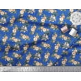 thumbnail image 2 of Soimoi Blue Heavy Canvas Fabric Leaves & Peony Floral Print Fabric by Yard 58 Inch Wide, 2 of 3