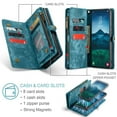 thumbnail image 4 of CaseMe Leather Case for Samsung Galaxy S24 5G,2 in 1 Detachable Wallet Case with 8-Card Holder Zipper Bills Slot,Magnetic Shockproof Flip Leather Cover Zipper Pocket Phone Cases,Blue, 4 of 8