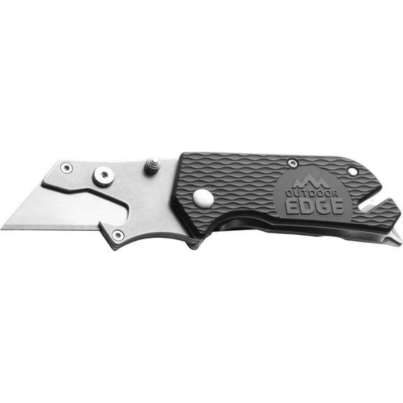 Outdoor Edge UtiliPro Pocket Knife 1.5" Razor Stainless Steel Stainless Blade Kraton Handle Black