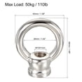 thumbnail image 2 of Unique Bargains 50kg Max Load M10 Thread Ring Female Chandeliers Loop Eye Nut Silver Tone, 2 of 5