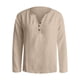 thumbnail image 3 of MHFRRA Camiseta Informal de Manga Larga con Cuello En V y Estampado Liso Beige, 3 of 4