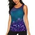 thumbnail image 2 of Picia Purple and Green Glitter Pattern Women's Workout Tank Top,Breathable Activewear,Slim Fit Athletic Top,Versatile Workout Moisture-wicking top-X-Large, 2 of 9