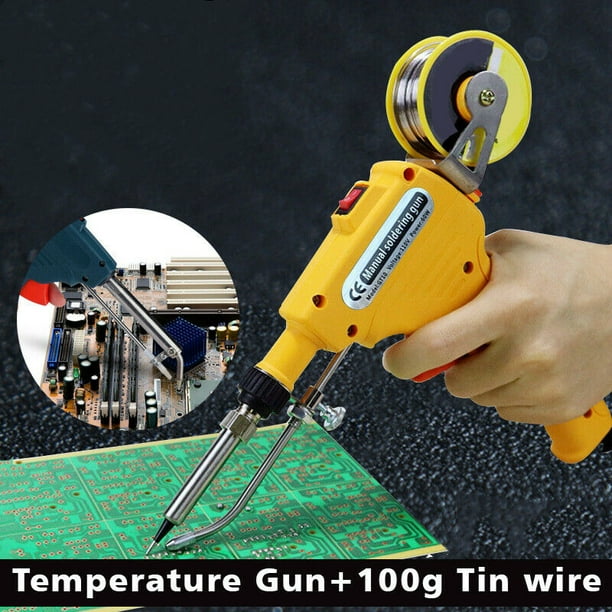 60W Soldering Gun Automatic HandHeld Solder Iron Kit Welding Tool with Wire, Desoldering Pump