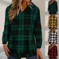thumbnail image 5 of Womens Plaid Sherpa Hoodies Sweatshirt Long Sleeve Crewneck Fleece Pullover Fall Winter Fuzzy Loungewear Tops, 5 of 5