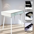 thumbnail image 3 of Mesa de Noche FRATELLO MUEBLES con Espejo 1 Cajon Espacioso Terciopelo Vidrio Patas antiderrapantes, 3 of 8