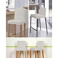 thumbnail image 5 of Rustic Blue Leaves Bar Stool Covers Set of 4, Farmhouse Botanical Beige Stretch Washable Bar Chair Covers with Backs, Removable Pub Counter Height Chair Cover for Kitchen Dining Room Cafe, 5 of 7