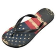 thumbnail image 2 of Unisex Comfort Flip Flops Summer Thong Sandals Non Slip Soles Flip Flop for Beach, Pool, and Daily Wear American Flag with Palm Trees XL, 2 of 8