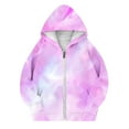 thumbnail image 3 of KyCheLot Girls Fall Jackets with Pockets Gardient Tie-Dye Print Loose Full Zip Long Sleeve Hoodie Outerwear 6-15Years, 3 of 4
