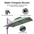 thumbnail image 6 of PURPLE LEAF 10 FT Cantilever Patio Umbrella Outdoor Umbrella with 220lbs Base Large Square Windproof Offset Umbrella for Pool Deck Garden, Mint Green, 6 of 20